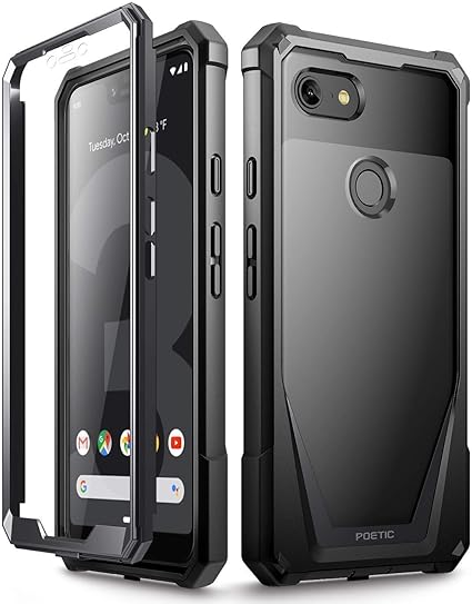 Amazon Pixel3 Xl ケース 含 Pixel3 Xl フィルム 全面保護 フルセット 気泡レス 防指紋 耐衝撃 Google Pixel 3 Xl ケース Pixel 3 Xl 携帯カバー 防塵 バンパー Poetic 19最新製品guardian Case For Google Pixel3xl おしゃれ系 ブラック