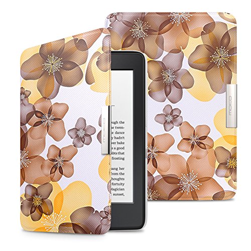 MoKo Case for Kindle Paperwhite, Premium Ultra Lightweight Shell Cover with Auto Wake / Sleep for Amazon All-New Kindle Paperwhite (Fits All 2012, 2013, 2015 and 2016 Versions), Floral YELLOW