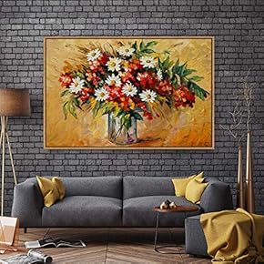 Floating Framed Canvas Wall Art for Living Room, Bedroom Bouquet Canvas Prints for Home Decoration Ready to Hang - 16x24 inches