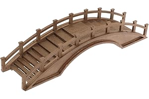 Lurrose Miniature Wood Arch BridgeModel: Garden Bridge - Small DIY Bonsai Garden Accessory Vintage Wooden Bridge Decoration