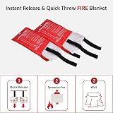 1ABOVE Large 1x1M Fire Blanket Emergency Fire Suppression Home Kitchen Office view 6