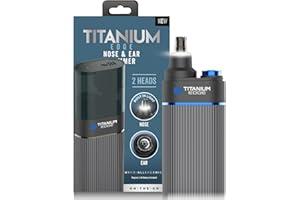 Microtouch Titanium Edge Ear & Nose Trimmer – Dual Rotary Blade Heads with Light – Water Resistant – Travel Friendly – Durable Design – Titanium Coated Blades for Precise, Comfortable Grooming