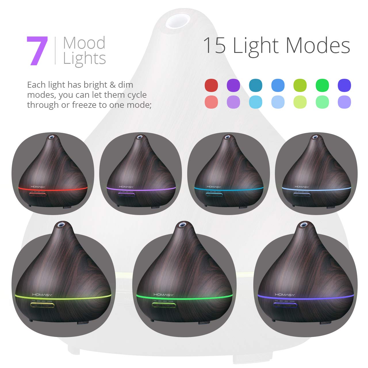 １着でも送料無料 その他 Oil Homasy Diffuser 超音波アロマクールミストディフューザー 7 Color 400 Auto Offオフィスの部屋 B072mdvk1q 15ナイトモード Waterless Ml木目essential 5 Off Www Aiq Aiq Com Mx