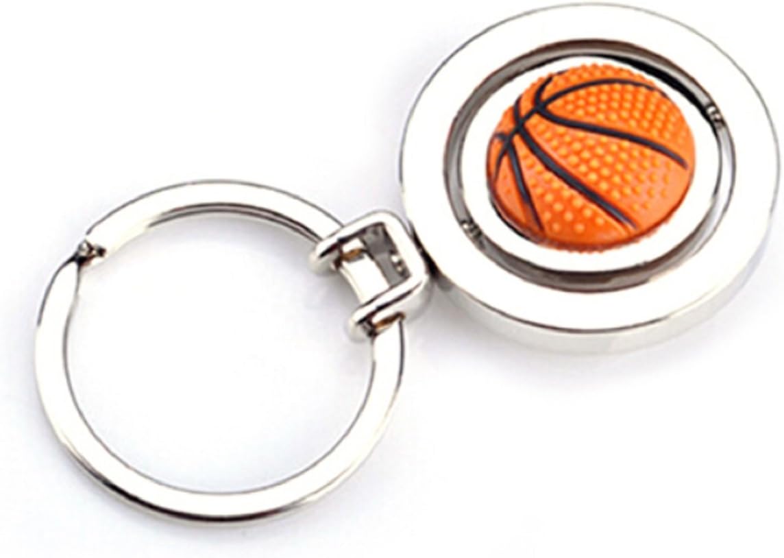Sportigo® rotating basketball key ring in 3D look/sport gift idea/key ring basket ball, Silver