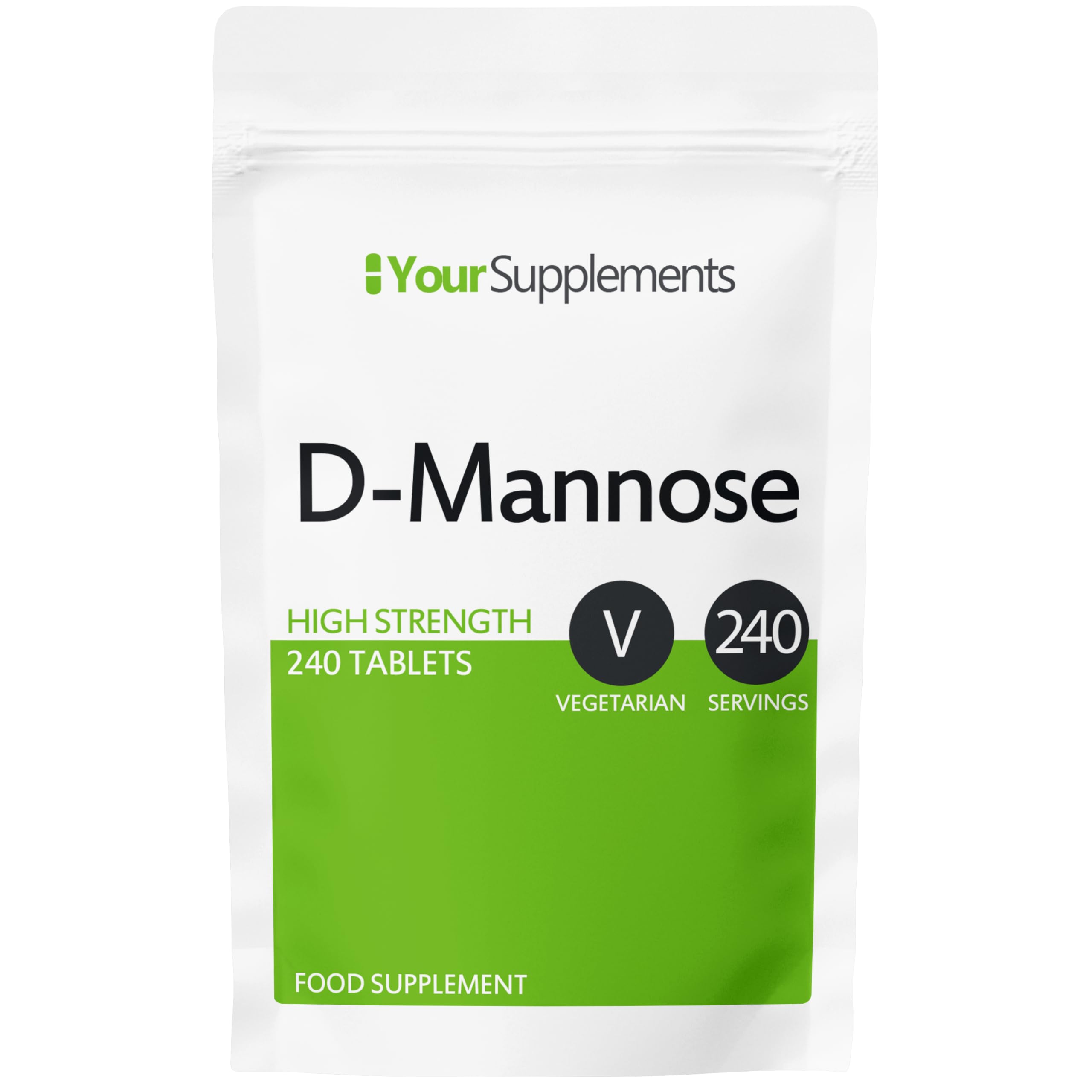 D-Mannose Tablets 1000mg | Easy Swallow Coated Tablets | 240 Pack | High Strength | Natural Relief & Vegan Friendly