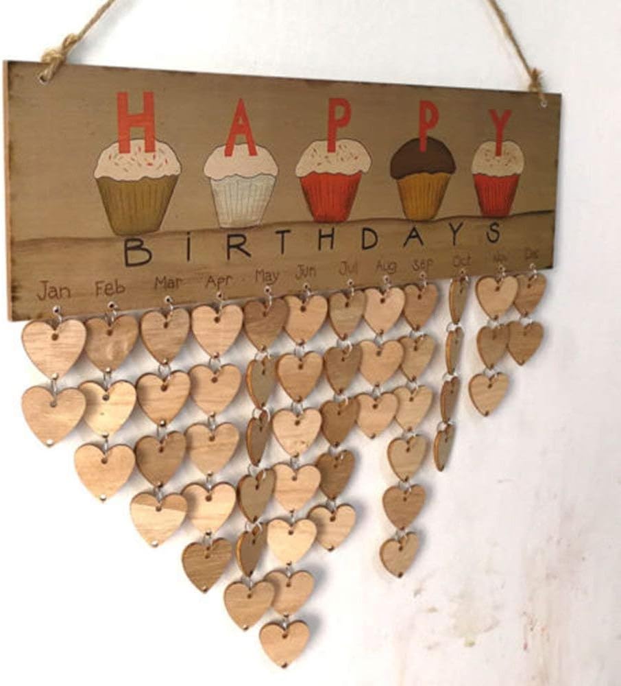 Nykkola Calendrier Danniversaire En Bois Plaque Murale A Suspendre Anniversaire Tableau Pour Famille Amis Diy Anniversaire Rappel A Suspendre Decor Ameublement Et Decoration Cuisine Maison Centroarco Com