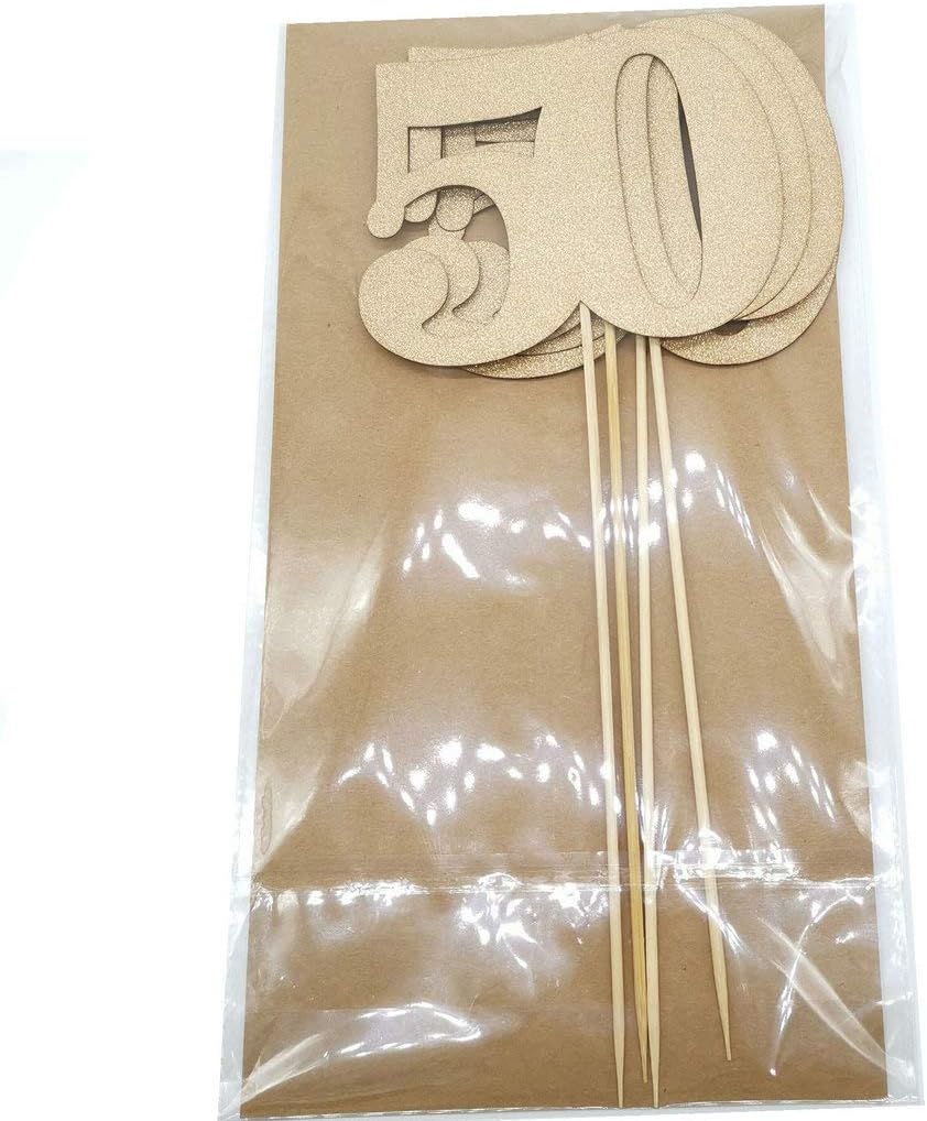 50th Centerpiece Sticks for 50th Birthdays Anniversaries College or High School Reunions or Company Celebrations and Galas Decorations Party Photo Booth Props 4CT (Champagne Gold): Health & Personal Care