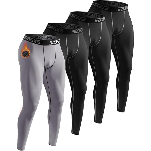1 or 3 Pack Mens Long Johns Thermal Pants, Fleece Lined