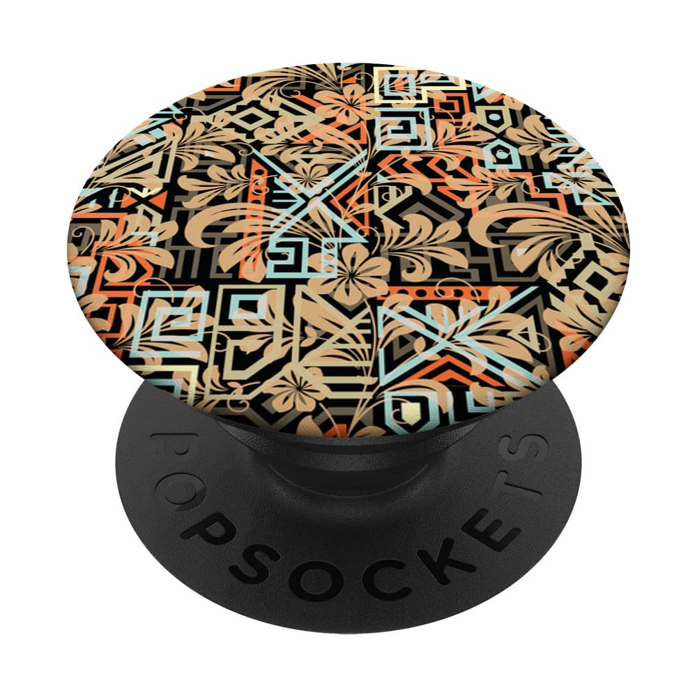 Abstract Botanical Geometric Floral Ornatment Pattern PopSockets Swappable PopGrip