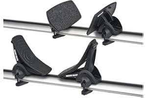 RHINO RACK Rhino-Rack Nautic 570 Series Kayak/Canoe Carrier, Includes 2 x Tie Down Straps and 2 x Rapid Straps w/ Unique Buckle Protector