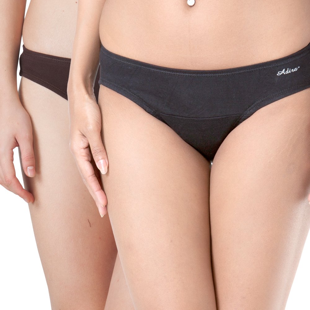 Buy Adira Black & Brown Hygiene Panties/Panty/Panty Set/Cotton
