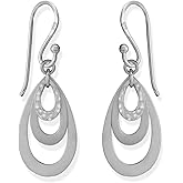Boma Jewelry Triple Teardrop Multi-Finish Dangle Earrings