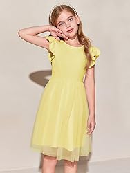 Haloumoning Girls Tutu Dress Ruffle Short Sleeve
