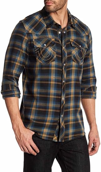 true religion plaid western shirt