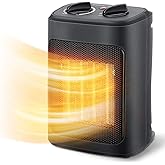 Space Heater, 1500W Electric Heaters Indoor Portable with Thermostat, PTC Fast Heating Ceramic Room Small Heater with Heating