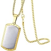 555Jewelry Stainless Steel Dog Tag Necklace for Men and Women, Matte Dog Tag Pendant Chain Necklaces, 16-24 Inch