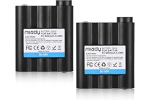 Miady BATT5R AVP7 Rechargeable Batteries 6V 900mAh for GXT Walkie Talkie GXT1000 GXT1050 GXT850 GXT860 GXT900 GXT950 and More