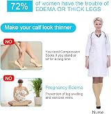 ACWOO Compression Socks 2 Pairs Unisex Graduated Support Black Beige view 5