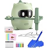 Drawing Robot for Kids, Montessori Drawing Robot with 100 Cards, Music &amp; Voice Guidance, Educational Interactive Learning Toys for Boys &amp; Girls Ages 3 4 5 6 7 8, Birthday Party
