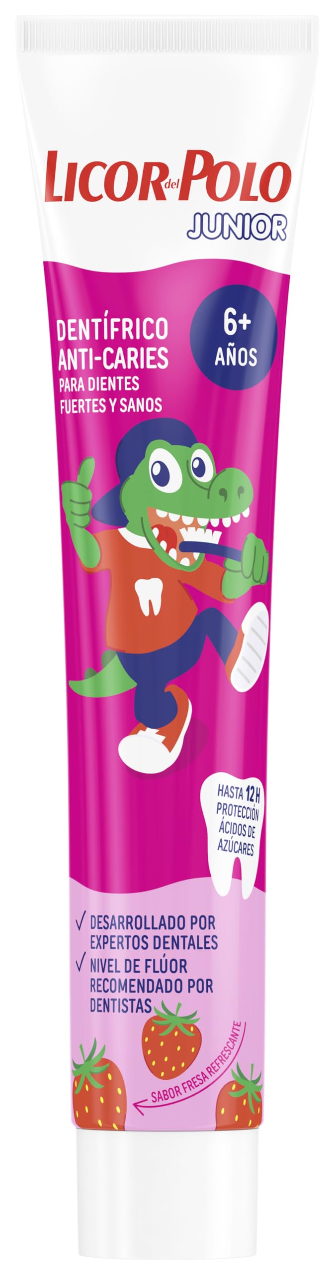 LICOR DEL POLO Junior Strawberry Toothpaste + 6 Years Tube 75 ml
