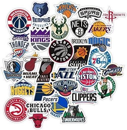 30pcs NBA Basketball team sticker Skateboard Decal Sticker Notebook Trolley Case Backpack Table PVC Car Stickers