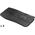 Arteck Multi-Device Comfortable Wireless Bluetooth Keyboard with Nano USB-A, USB-C Type C Receiver Palm Wrist Rest Full Size Keyboard for Windows iPad OS Android, Computer Desktop Laptop PC Tablet
