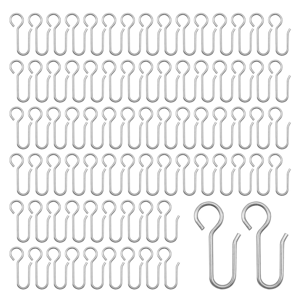 HLIWS 80 Pcs Curtain Hanging Hooks, Heavy Duty Zinc Metal Curtain Hooks, for Door, Window, Bathroom (40x20mm) — image 1