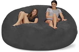 Chill Sack Bean Bag Chair Cover, 8-feet, Microsuede - Charcoal