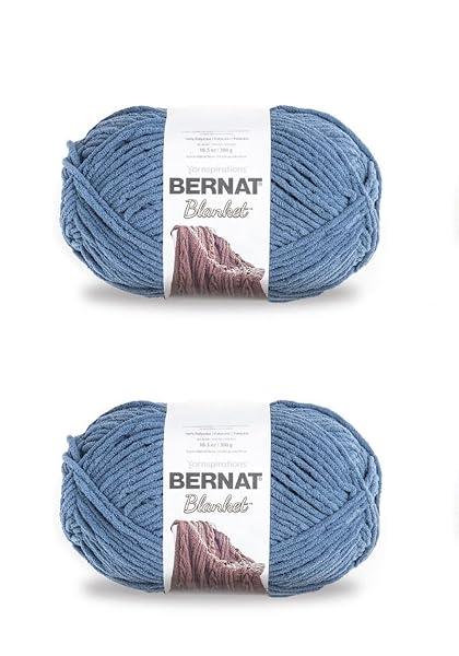 BERNAT BLANKET COUNTRY BLUE YARN – 2 PACK...