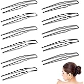 30 Pieces U Shaped Hair Pins Metal Bobby Ballet Styling Pins for Women Girls and Hairdressing Salon Thick Thin Long Curly Hair Forks(Brown,Black)