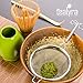 Tealyra - Matcha Whisk 100 Prong - Bamboo Scoop - Ceramic Whisk Holder - Stainless Steel Sifter - Ceremony Matcha Start Up Gift Set - Japanese Matcha Accessories - 4 Piece Kit