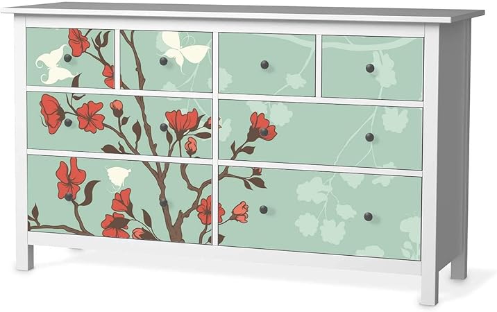 Creatisto Mobel Klebefolie Passend Fur Ikea Hemnes Kommode 8 Schubladen I Mobelsticker Mobel Aufkleber Folie Tattoo I Wohndeko Fur Wohnzimmer Und Schlafzimmer Design Blutenzauber Amazon De Kuche Haushalt