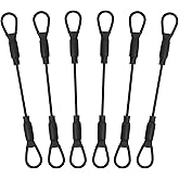 SDTC Tech 6-Pack 5.9" Stainless Steel Wire Rope with Rubber Coated and Loops 3mm Diameter Braided Steel Safety Lanyard Cable Strap for Chain Lock 130lb Tensile Force