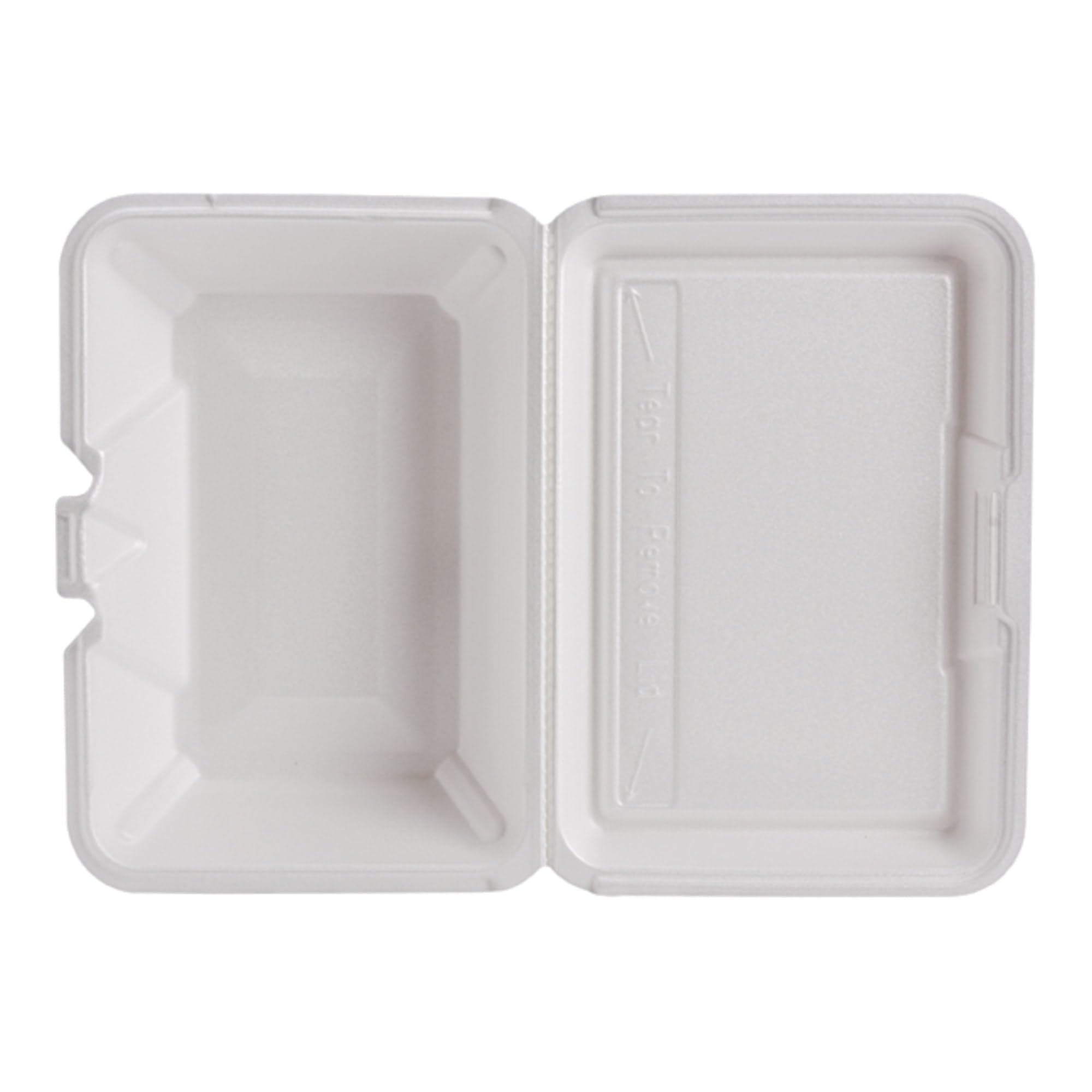 Photo 1 of 1-Compartment Foam Container 100 / Bag with Removable Hinged Lid