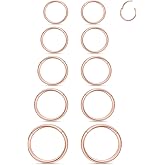 Xnsjeyy 16G Septum Nose Rings Hoops 316l Surgical Steel Clicker Medusa Labret Snake Bite Lip Ring Tragus Helix Daith Rook Conch Snug Cartilage Lobe Earrings Hoop Piercing Jewelry For Women Men