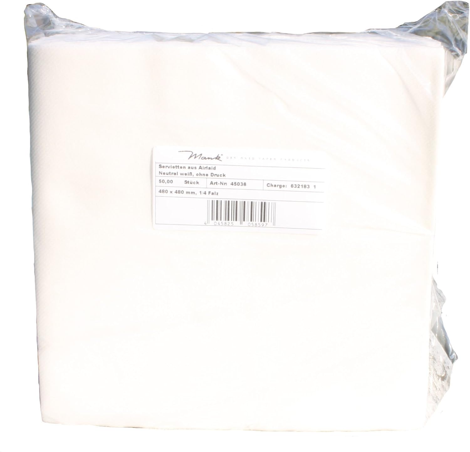 50 Extra Large 48cmx 48cm linen feel airlaid paper napkins (White