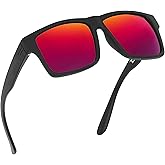TOROE Matte Black TR90 Frame RANGE Polarized Colored Mirror SR+ Sunglasses For Outdoor Performance Sports w PC lenses