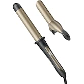 Conair Curling Wand, INFINITIPRO, Tourmaline Ceramic, 1.25" Barrel | Detachable clip turns wand into clamp curling iron, creates waves and curls on medium and long hair, 5 heat settings