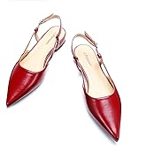 C.Paravano Slingback Flats | Pointed Toe Flats | Slingback Sandals | Women's Slingback Dress Shoes | Adjustable Buckle Sandals