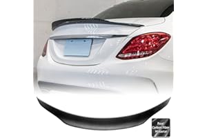 AeroBon Real Carbon Fiber Trunk Spoiler Compatible with 2015-2021 Mercedes C Class W205 Sedan (H+ Style)