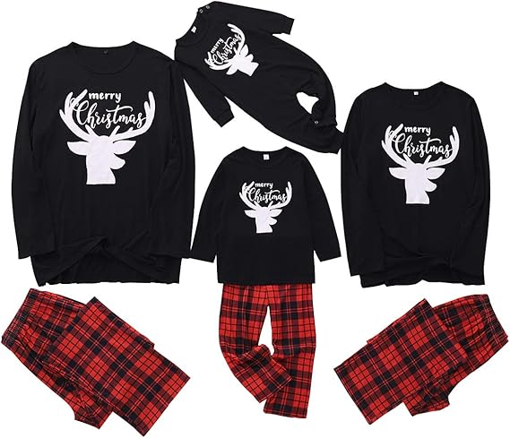 red and black plaid baby pajamas