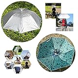 KINGSOO Hand Free Hat Elastic Fishing Gardening Folding Umbrella Hat Headwear (Camouflage)