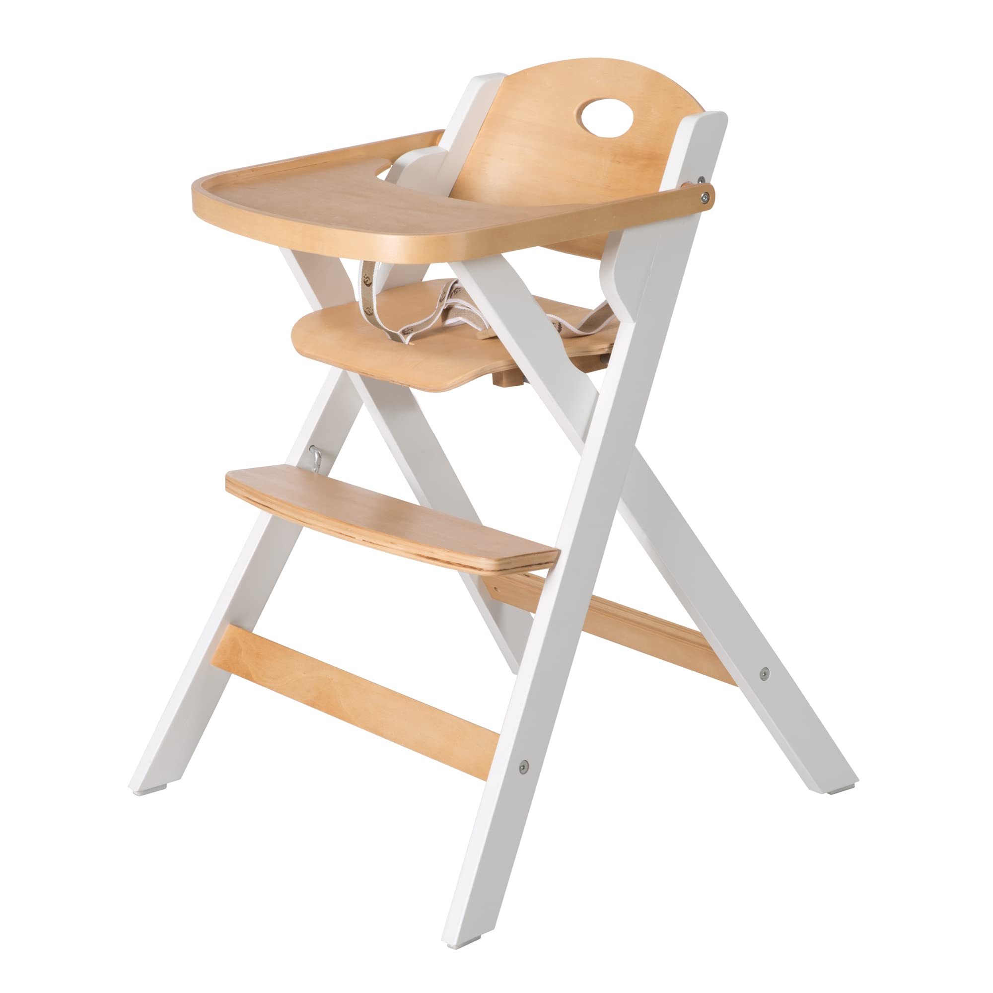 roba Wooden Folding Highchair - Space-Saving Baby Highchair to Fold Up (Natural/White)