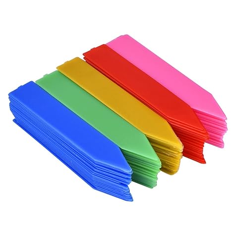 100 Stück 100 mm Kunststoff Pflanzenetiketten / Pflanzschilder /Pflanzen Etiketten mit Textmarker?Mehrfarbig