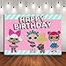 Hot Pink Toy Dolls Girl Photo Background Baby Girls Surprise Happy Birthday Party Decorations Vinyl Green Stripe Photography Backdrop Baby Shower Banner Supplies 5x3ft Candy Table Photo Booth Props