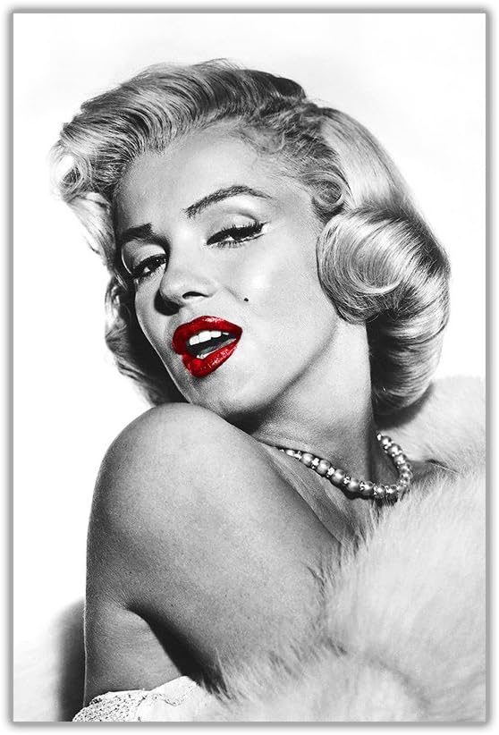 Black And White Glamorous Marilyn Monroe With Red Lips Poster Wall Art Prints Home Decoration Hollywood Movie Legends Size A3 42cm X 29 7cm Amazon Co Uk Kitchen Home