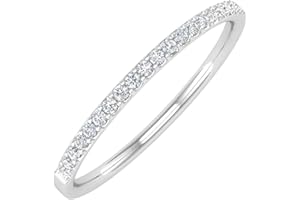 FINEROCK 1/10 Carat (ctw) 10K Gold Natural Round Diamond Ladies Wedding Anniversary Stackable Ring