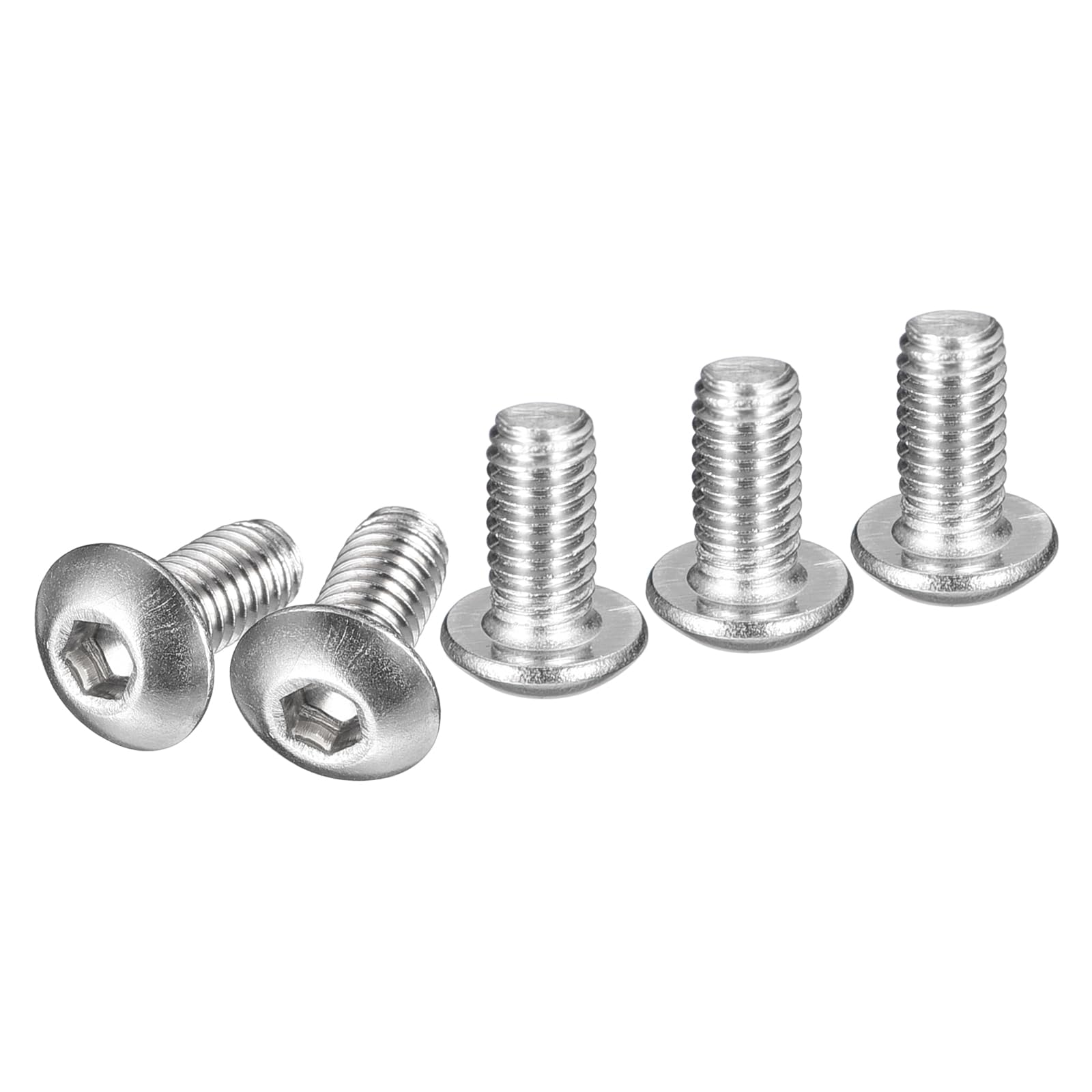 DTGN M4-0.7x6mm Button Head Socket Cap Screws - 50Pack - Good for Machine - 304 Stainless Steel 18/8 - Hex Drive Full Thread Fasteners — image 1
