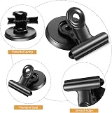 FINDMAG 20 Pack Magnetic Clips Fridge Whiteboard Scratch-Free Black view 2
