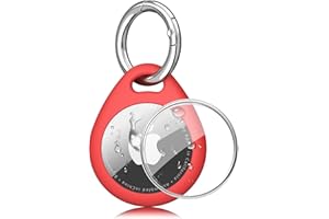 Vanjua Case for Airtag Holder with Keychain, Anti-Scratch Waterproof TPU Shell Protective Air Tag Case for Luggage,Keys,Pet C